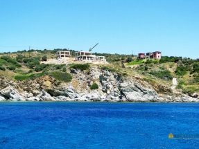 view of the houses from the sea