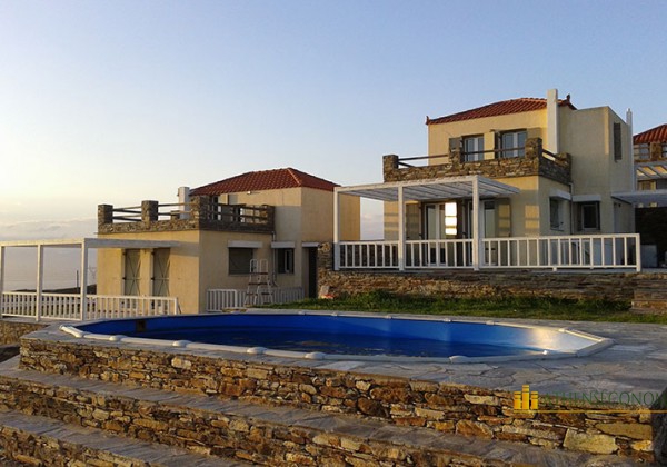 Houses at Andros island with pool