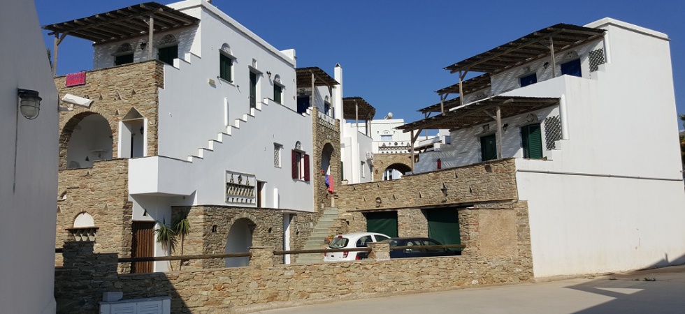 Apartment complex next to the sea at Tinos
